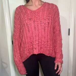Urban Outfitters Coral V-Neck Sweater